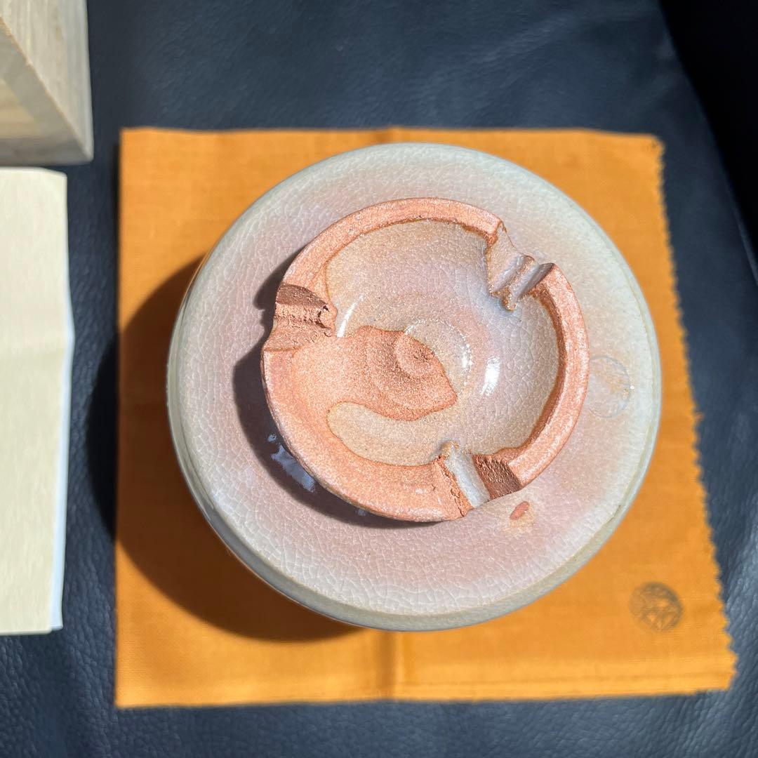 茶道具 萩焼 城山窯 金子信彦 立鶴茶碗 共箱 新品