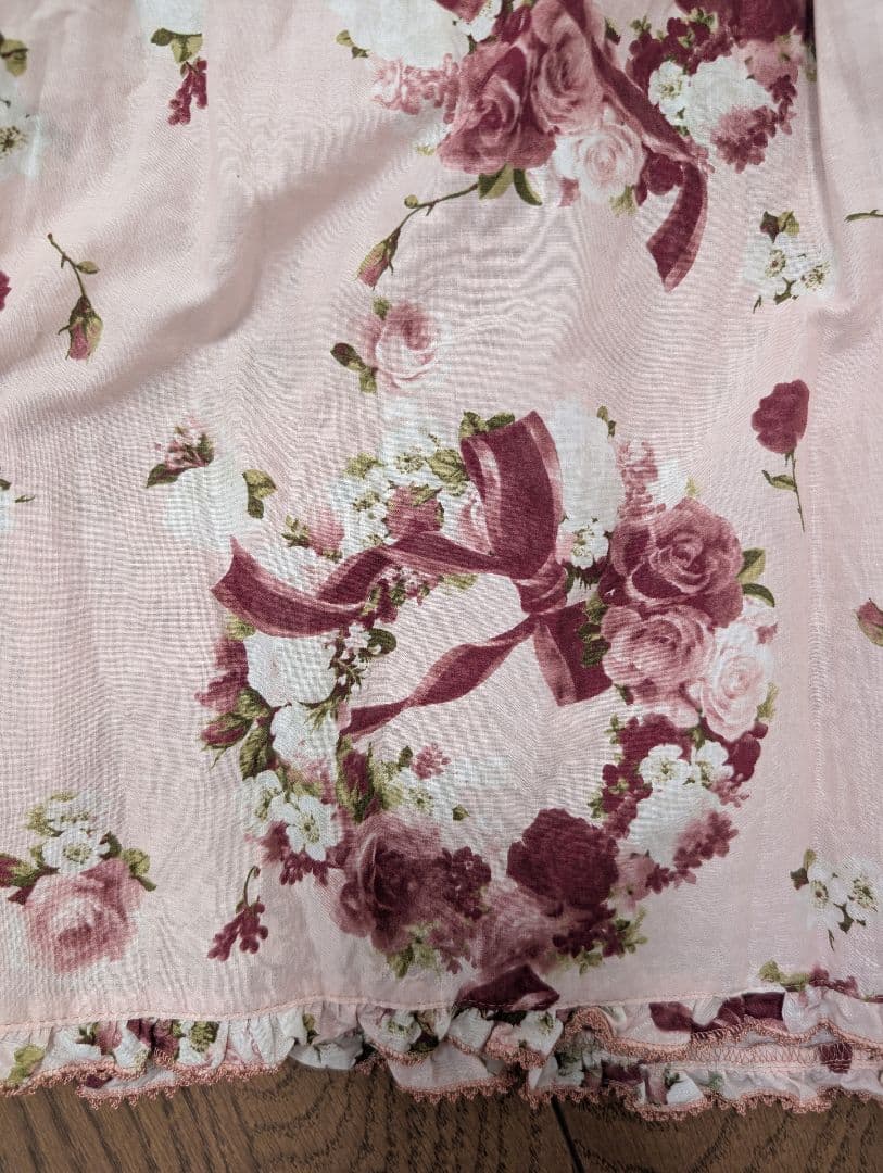 (未使用品タグ付き)ピンクハウス　ブーケとうさぎのミディワンピース