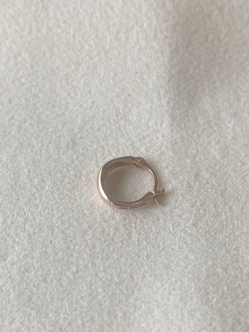 ete フープ ピアス (片耳分) K10 ピンクゴールド