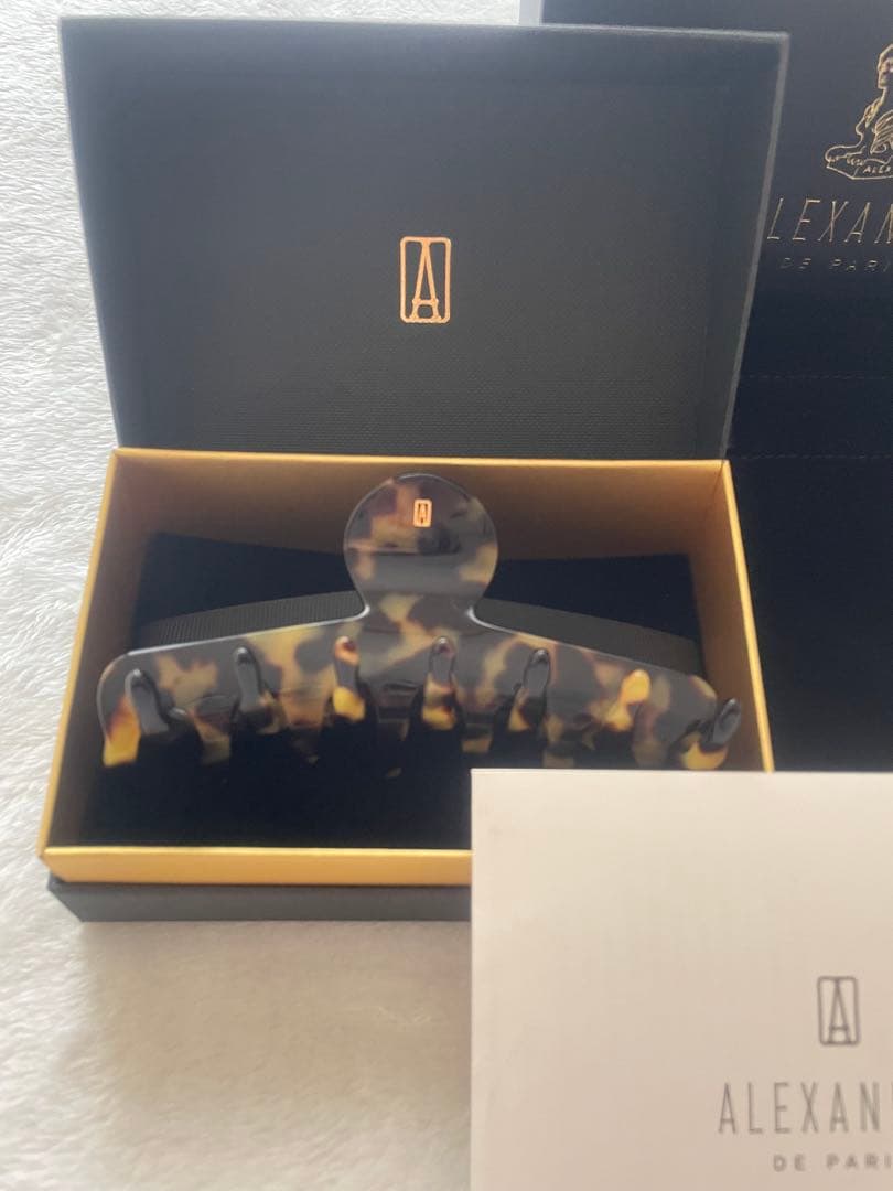 新品未使用 ALEXANDRE DE PARIS べっ甲ヘアクリップ Mサイズ