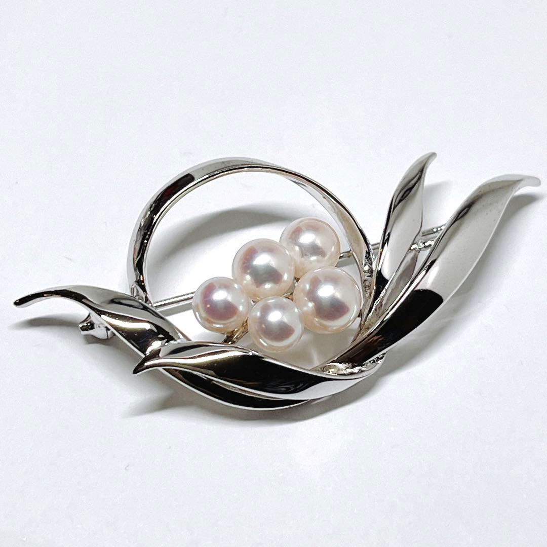 極美品✨MIKIMOTO ミキモト パール　ブローチ　コサージュ　シルバー