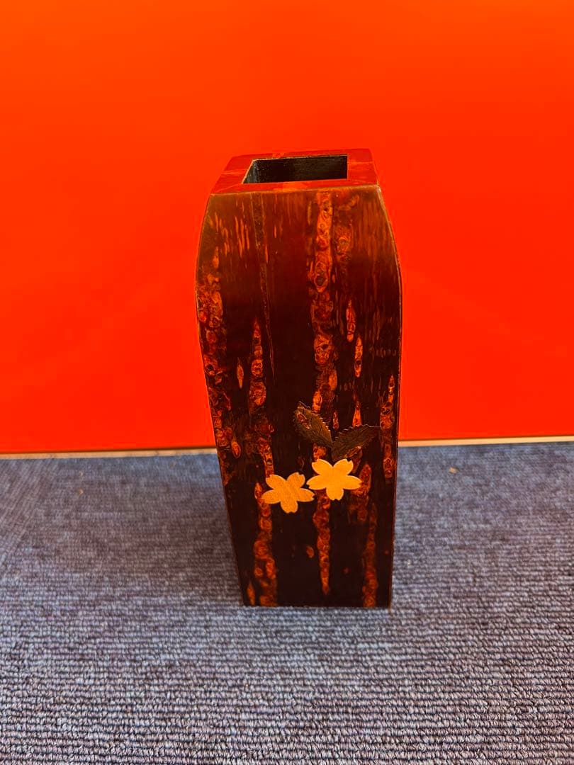 1247 桜皮細工　花瓶　伝統工芸品　未使用