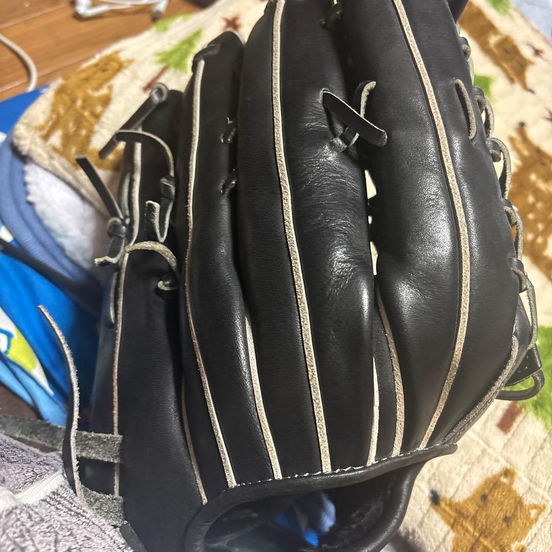 S ブラック 軟式グローブ PT