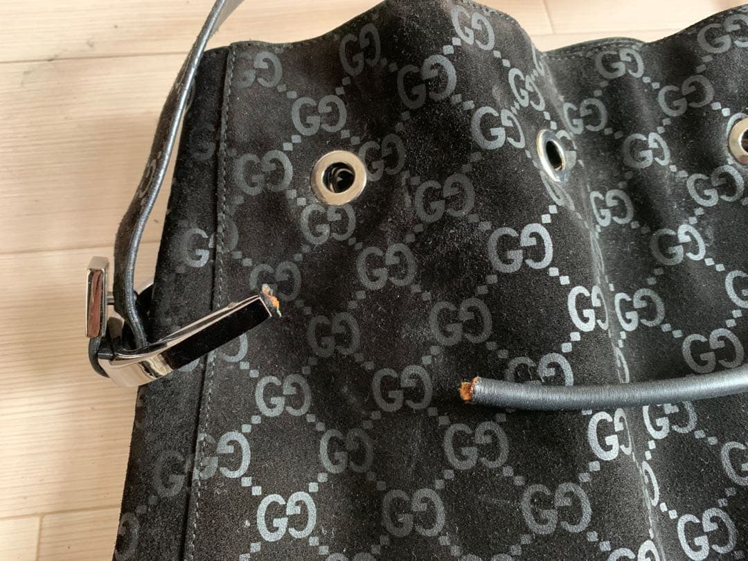 GUCCI グッチ　スエード　巾着　バッグ