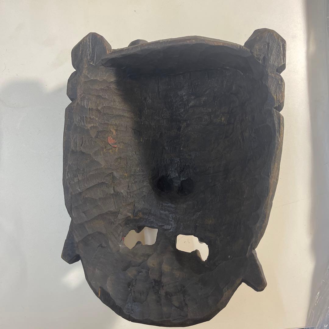 お面　魔除け　手彫り　チベット仏教
