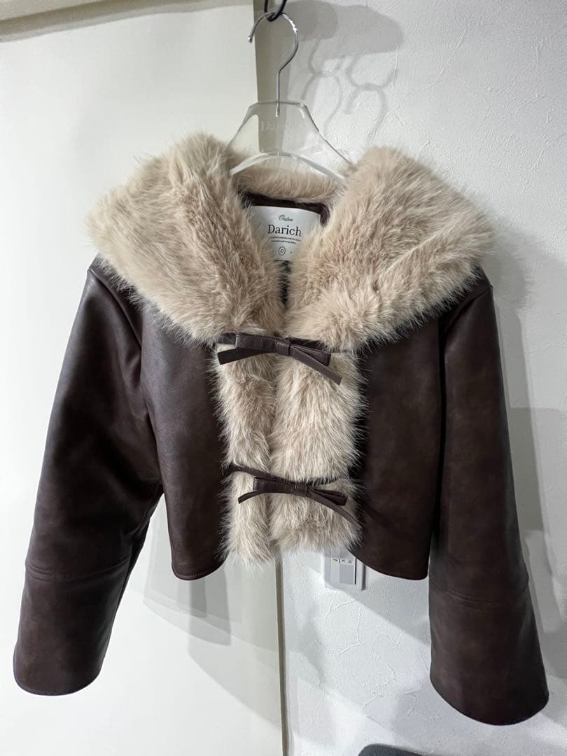 Darichリボンベルトヴィンテージレザージャケット