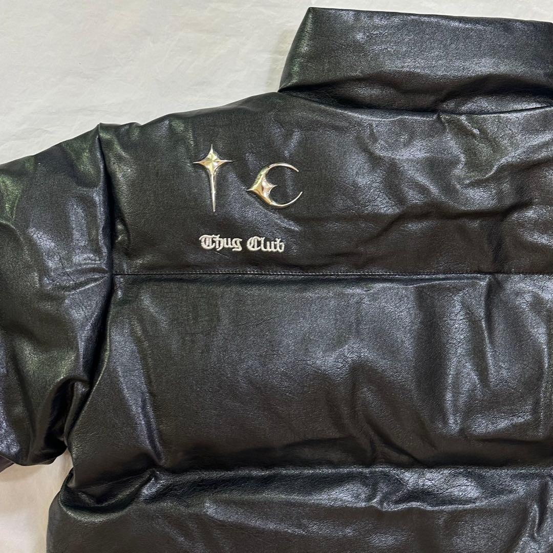 即日発送　thug club ダウンジャケット　サグクラブ　Mサイズ　レザー
