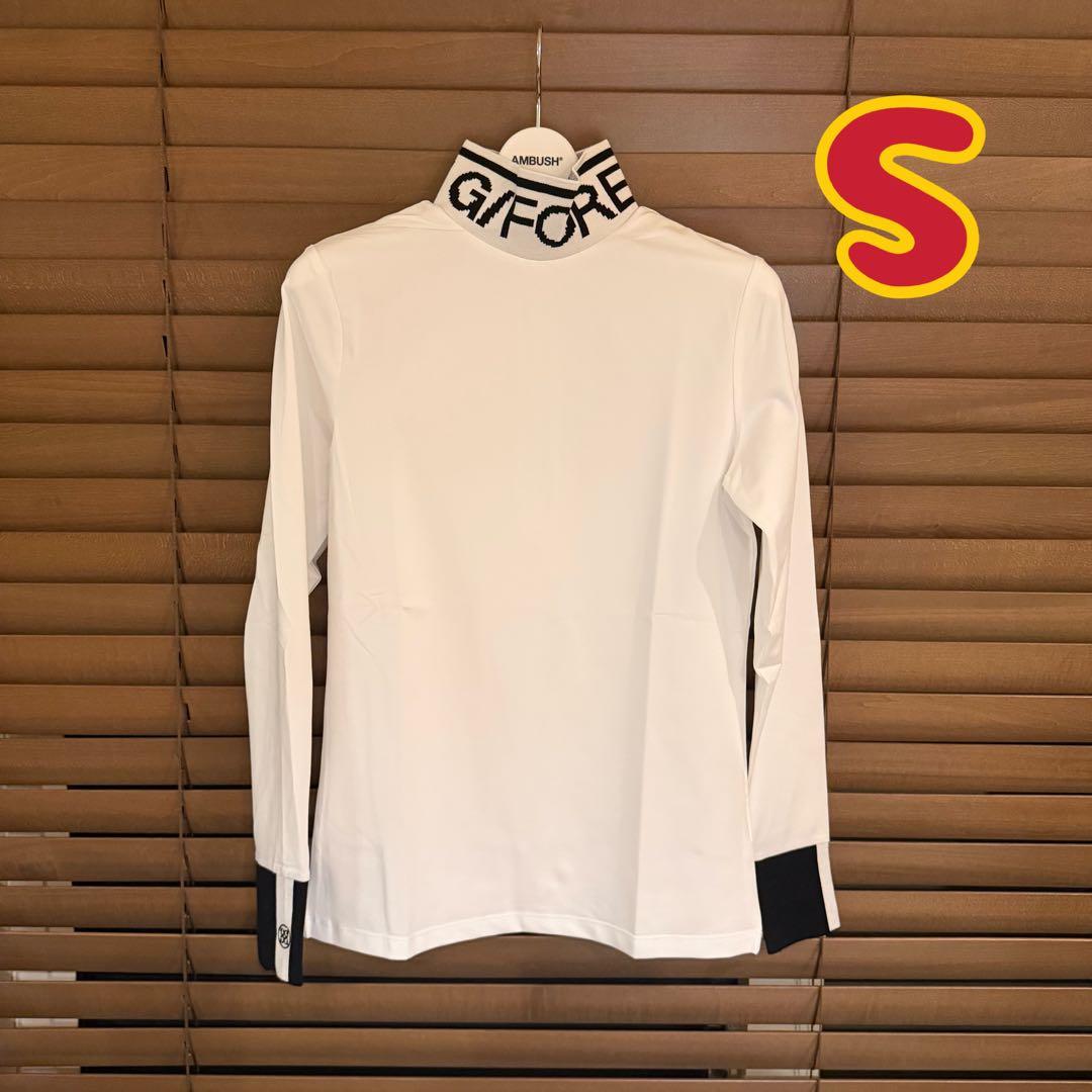 【S】G/FORE ジーフォア ゴルフ カットソー モックネック長袖Tシャツ 白