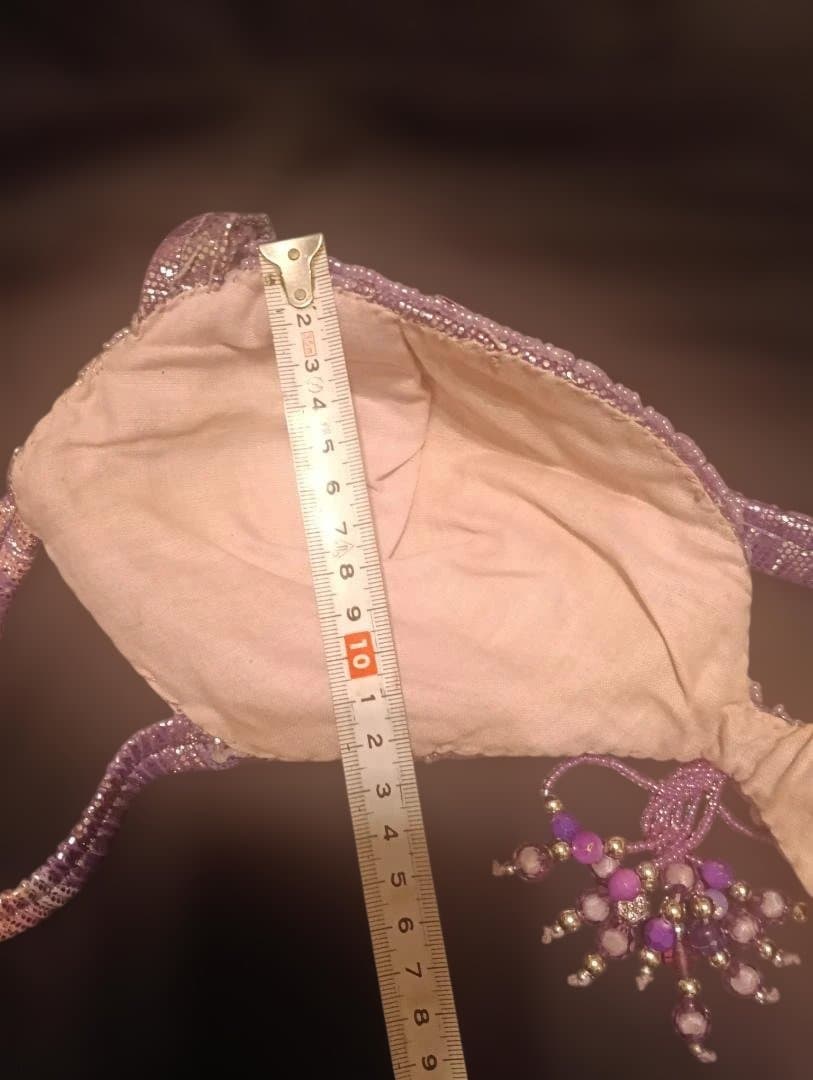 【新品Sale】エジプト製ベリーダンス衣装パープル《花》