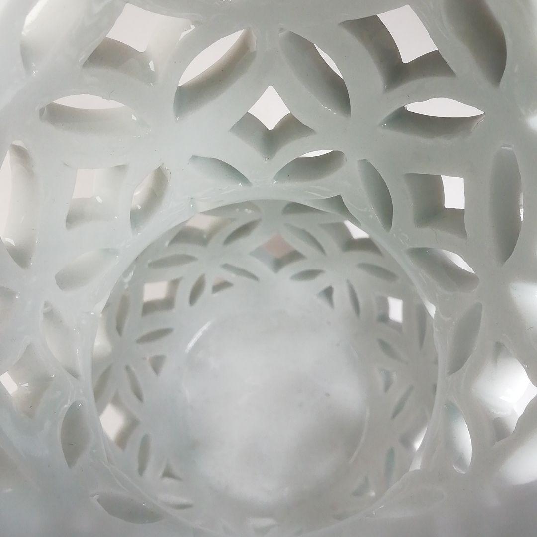 Ｔ９８８　杓立　『平戸白磁　七宝透』『瓢型　杓立』『横石嘉助 造』　共箱　茶道具