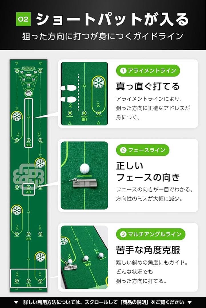 BACK2BASICSGOLF パターマット パター練習マット パター練習器具