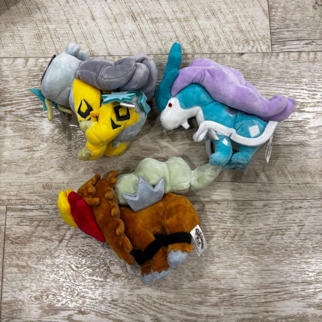 ポケモンフィット スイクン ライコウ エンテイ ぬいぐるみ　ポケモンセンター