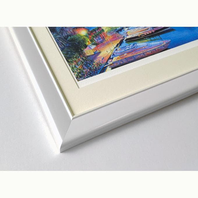 ポルトフィーノ ヨーロッパ　地中海　夕景　風景画　イタリア　絵画　額縁　写実 海