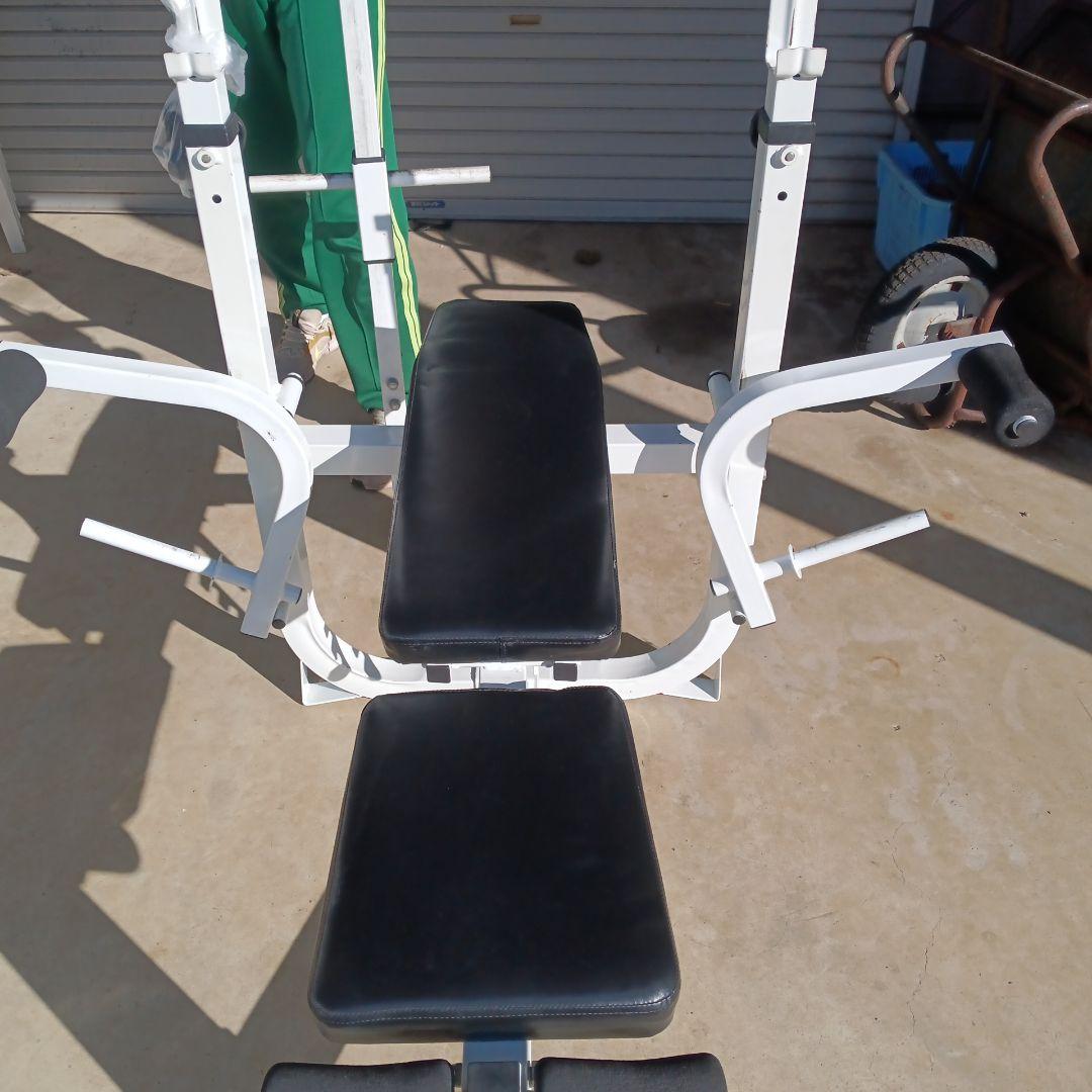 トレーニング　マルチベンチプレス台 ホワイト スチール製