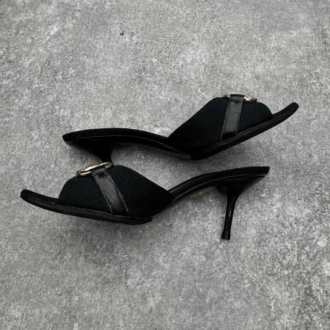 靴 Gucci GG Canvas Horsebit Mules 36C 23cm