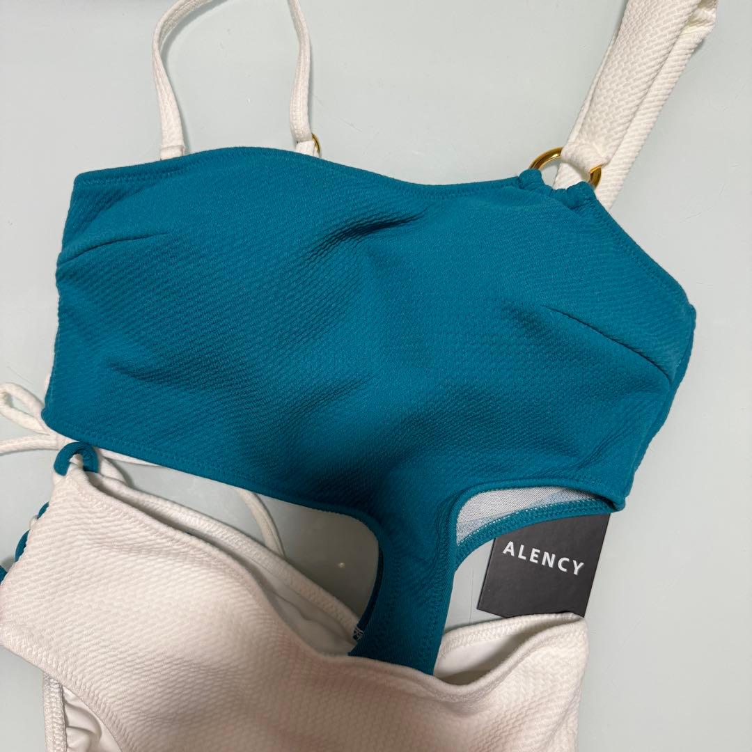 ALENCY ワンショルダービキニバイカラー
