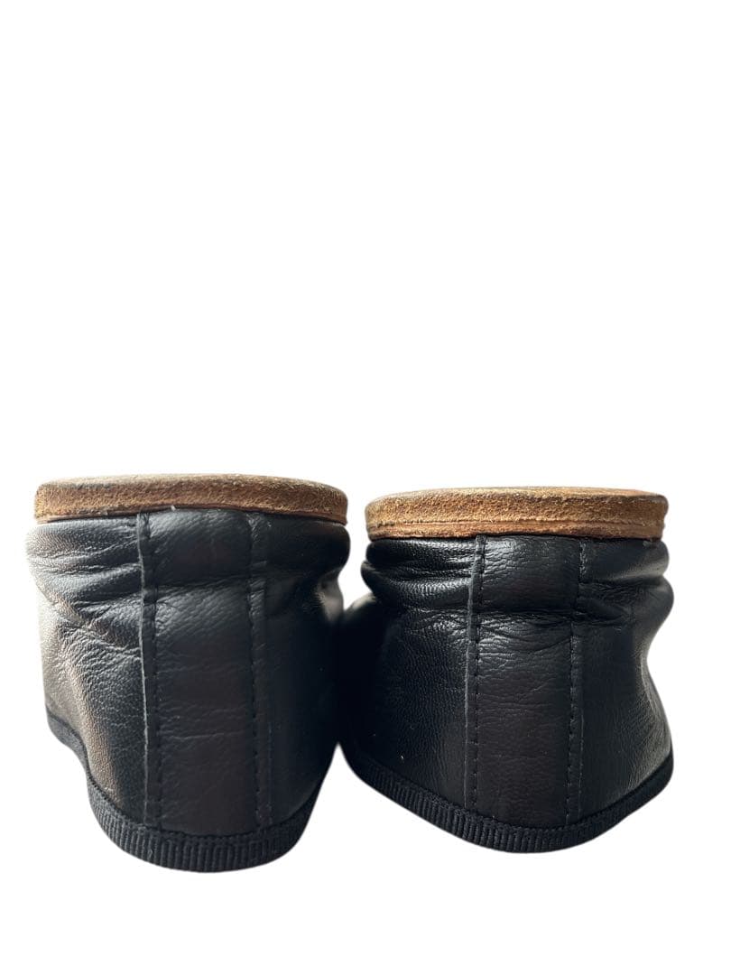 PORSELLI A.P.Cレザーバレエシューズ 黒 24cm 38サイズ