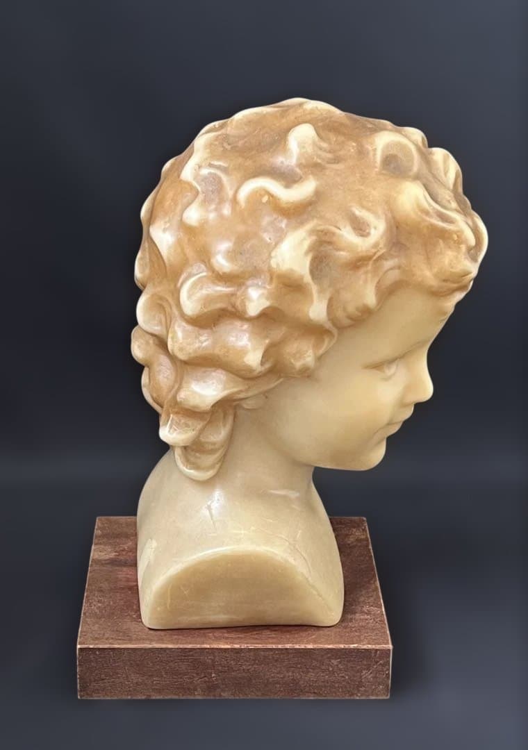 19世紀末 フランス アンティーク ワックス少年静かな佇まいの胸像