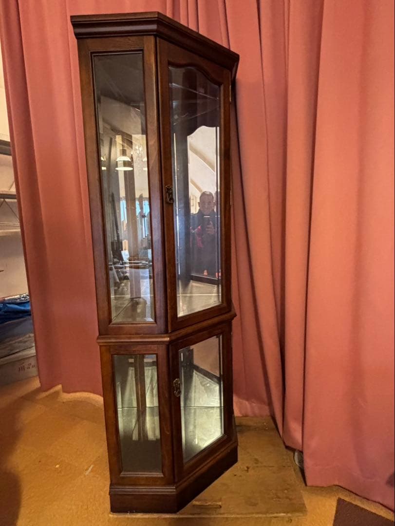 カリモク木製コーナーキャビネット