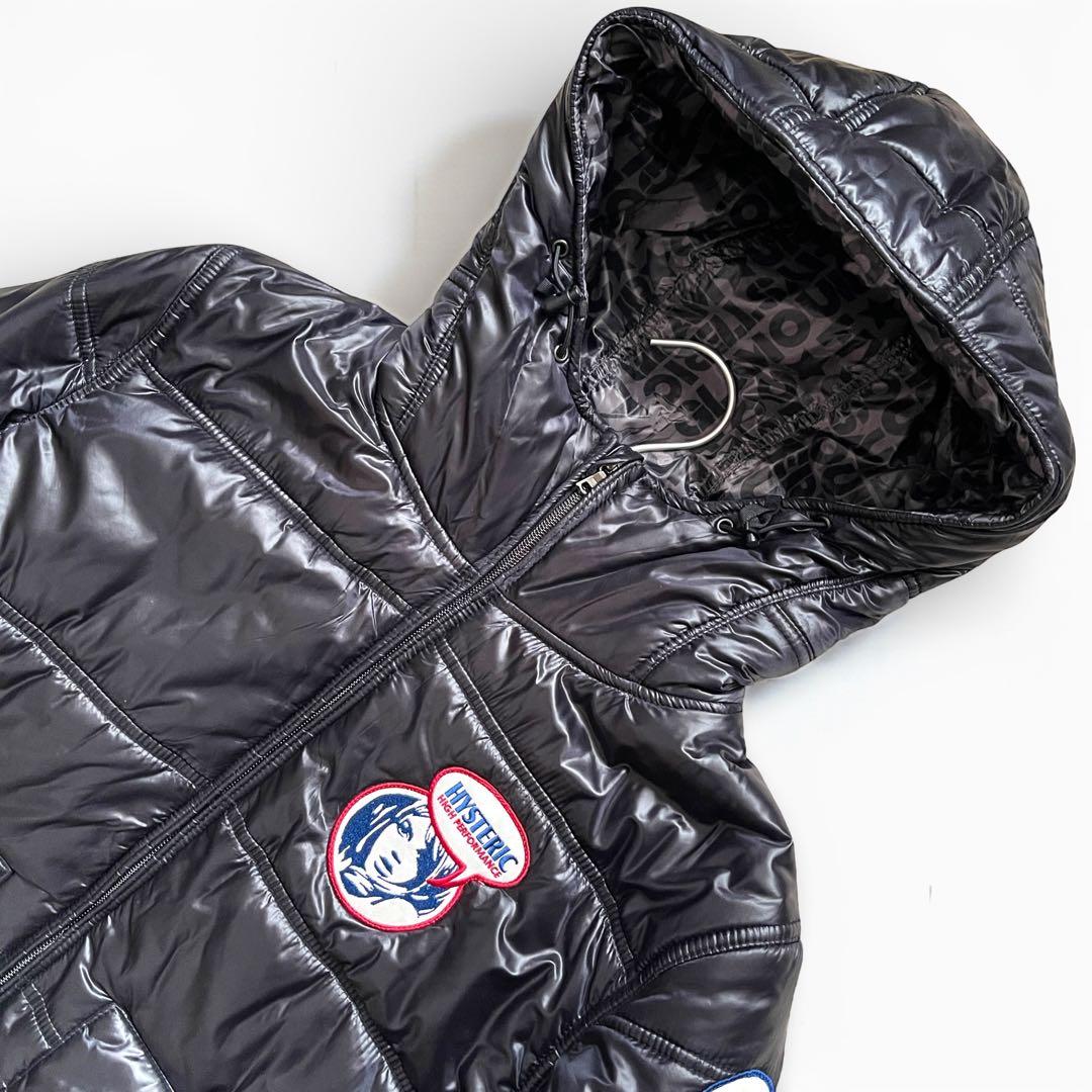 美品 HYSTERIC GLAMOUR 光沢 ナイロンジャケ 裏地総柄 サイズL