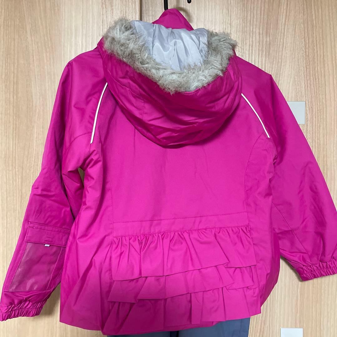 DESCENTEピンク フリル付きスキーウェアセット