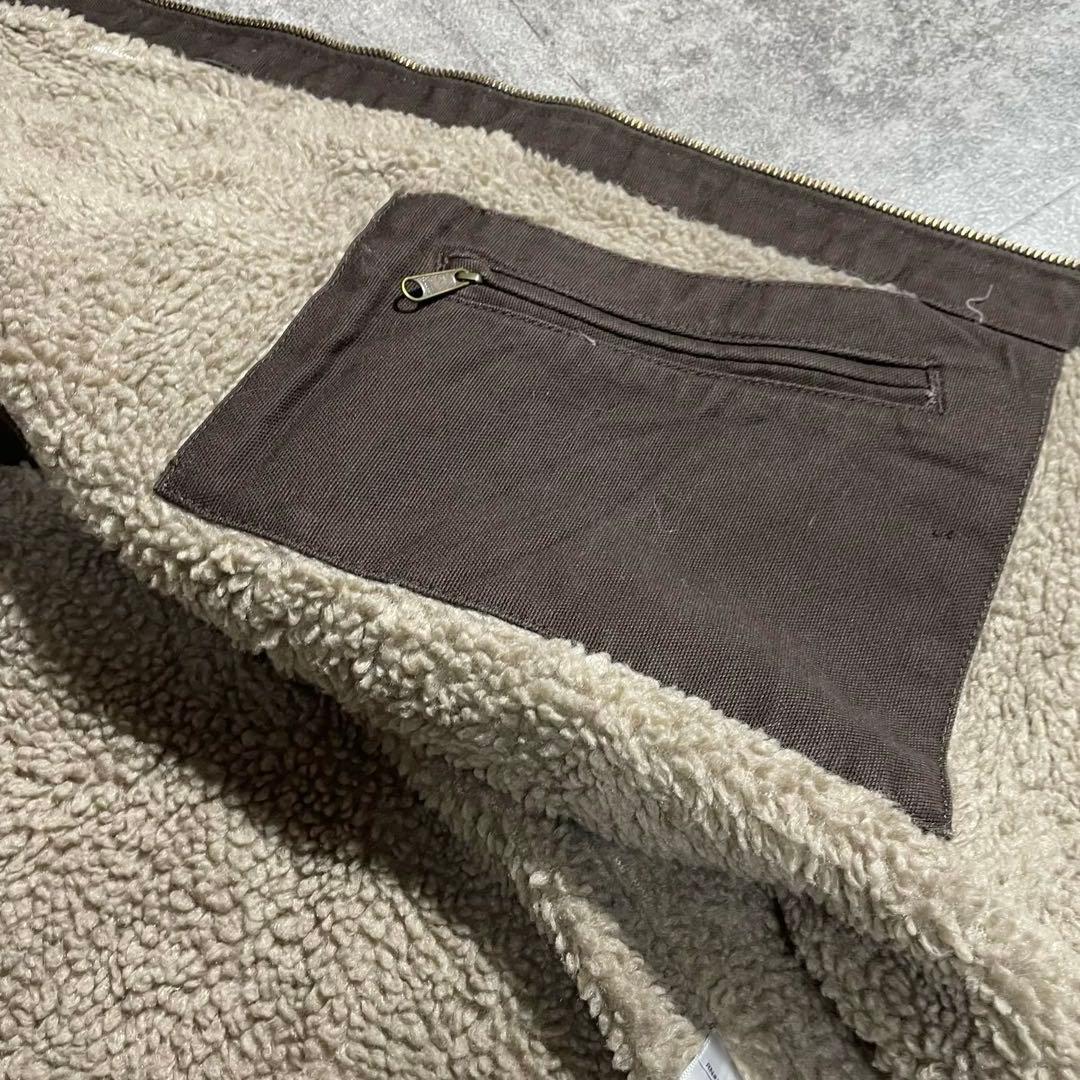 【Ksガレージ】カーハート古着ダックベスト 裏ボア ブラウン00'sフェード