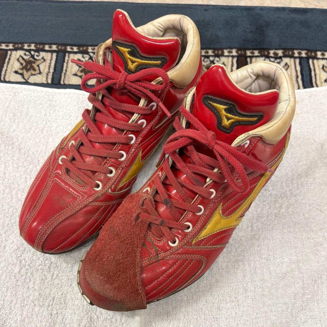 【黄金騎士テンテン】ミズノプロオーダースパイク赤/黄 26.5cm