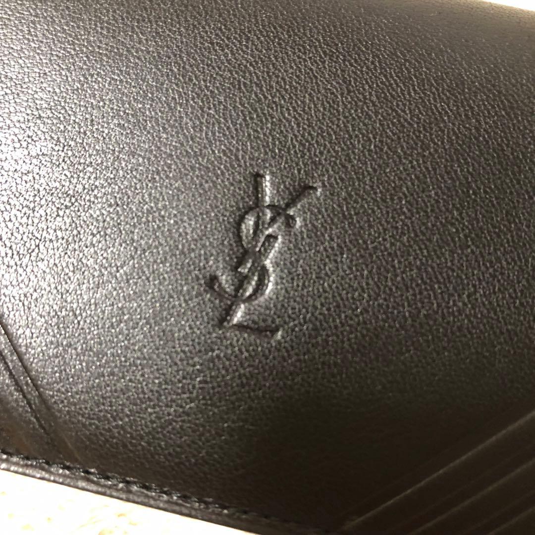 未使用　イブサンローラン　カードケース　ブラック　レザー　名刺入れ　IDケース