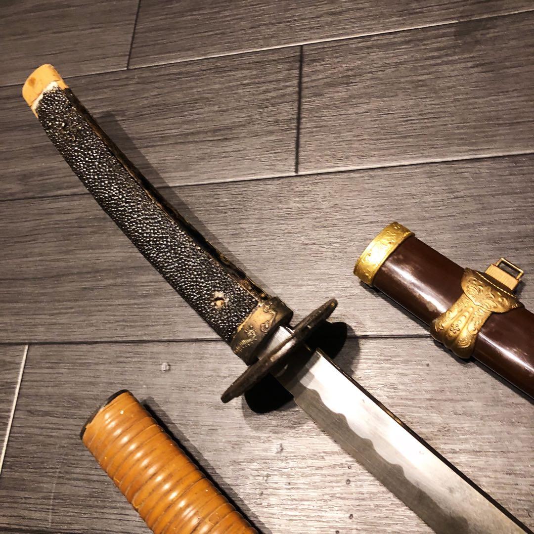 模造刀　2本セット　太刀　脇差　骨董品　ジャンクあり　藤牧　白鞘