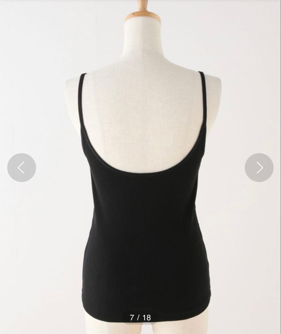 【新品】Deuxieme Classe 定番リブキャミソール 黒 綿100%