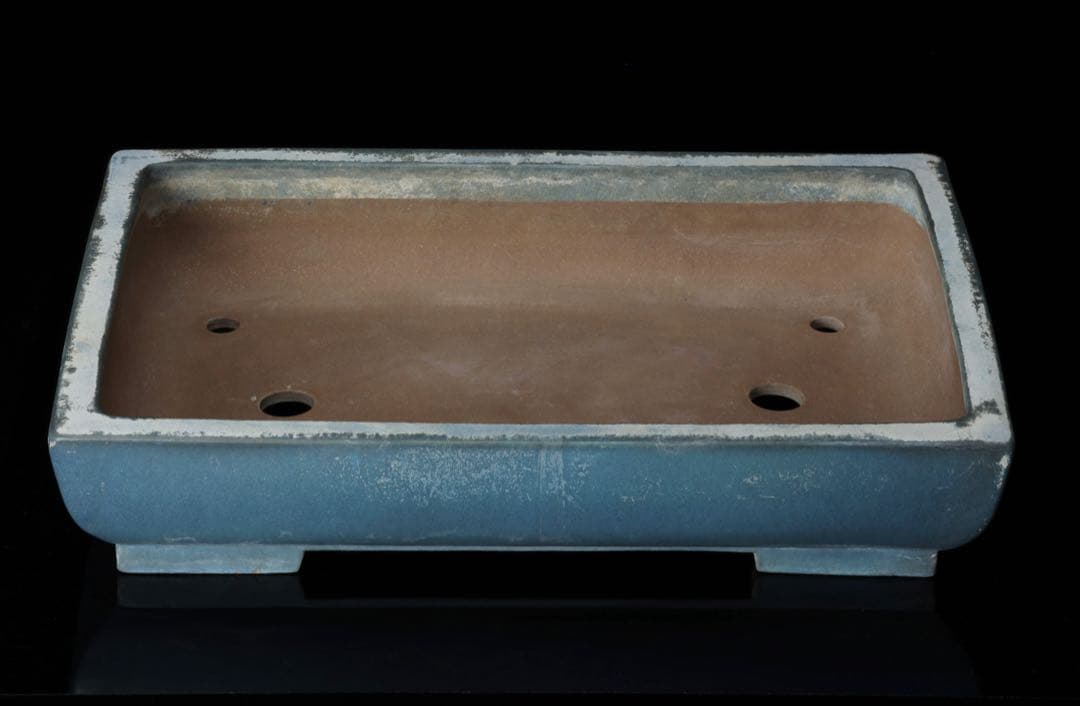 盆栽鉢 幅50cm 高さ9.7cm 青 盆栽用具 盆器 古美術品 骨董品