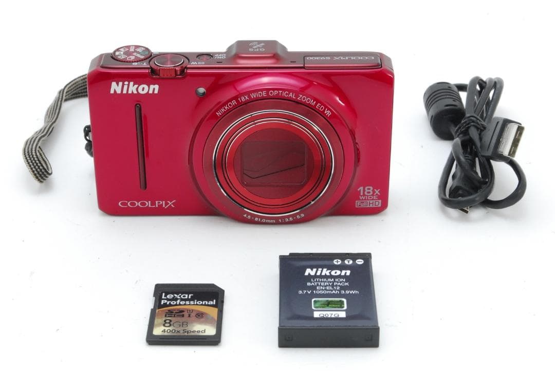 Nikon COOLPIX s9300 レッド 18倍ズーム 動作確認済み