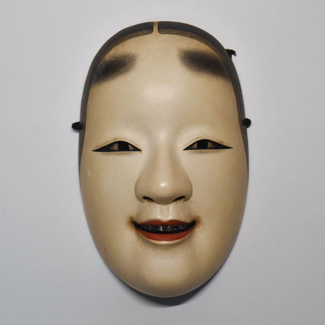 能面 小面 小倉宗衛作 箱入り 能面袋、新聞、購入時の領収書付き(A4)