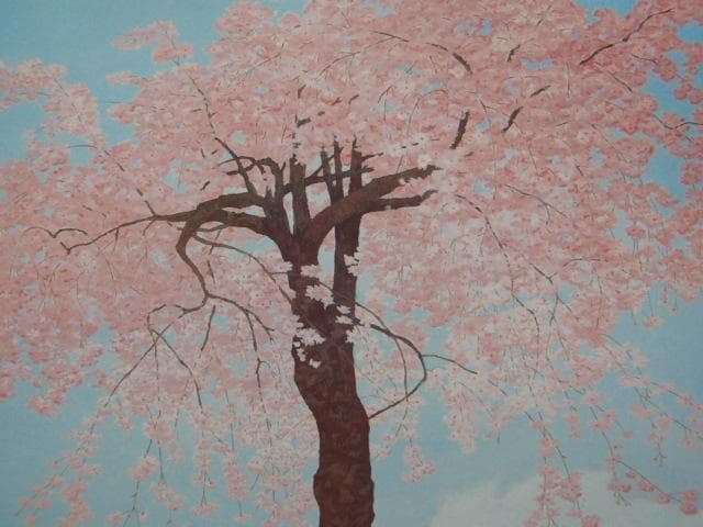 三輪晃久、【春】、希少な額装用画集より、美品、新品額装付、日本の風景