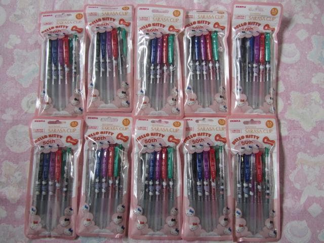 ゼブラ サラサクリップ ハローキティ 50周年記念デザイン 5色 10パック