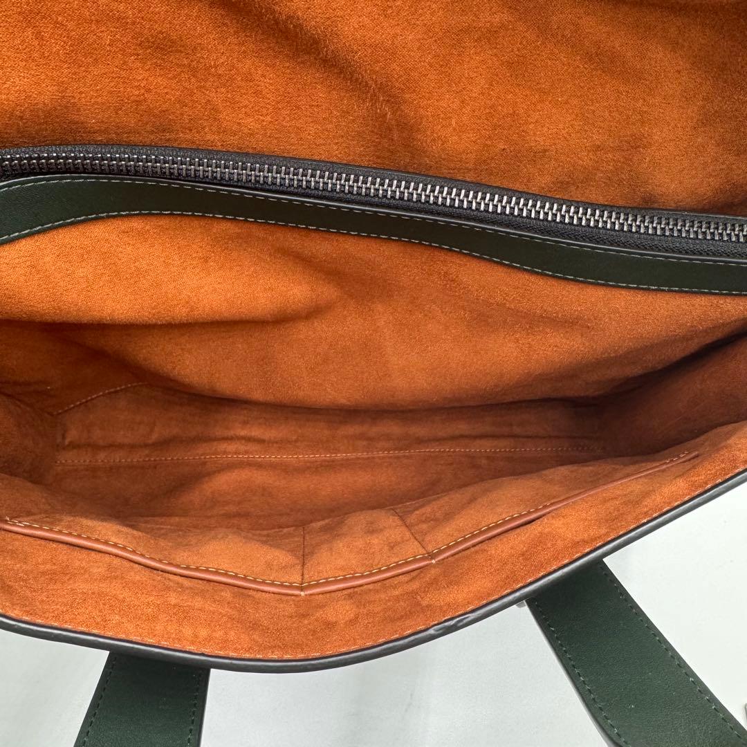 現行/未使用級✨ コーチ ゴッサム ポートフォリオ ビジネス A4 レザー 緑