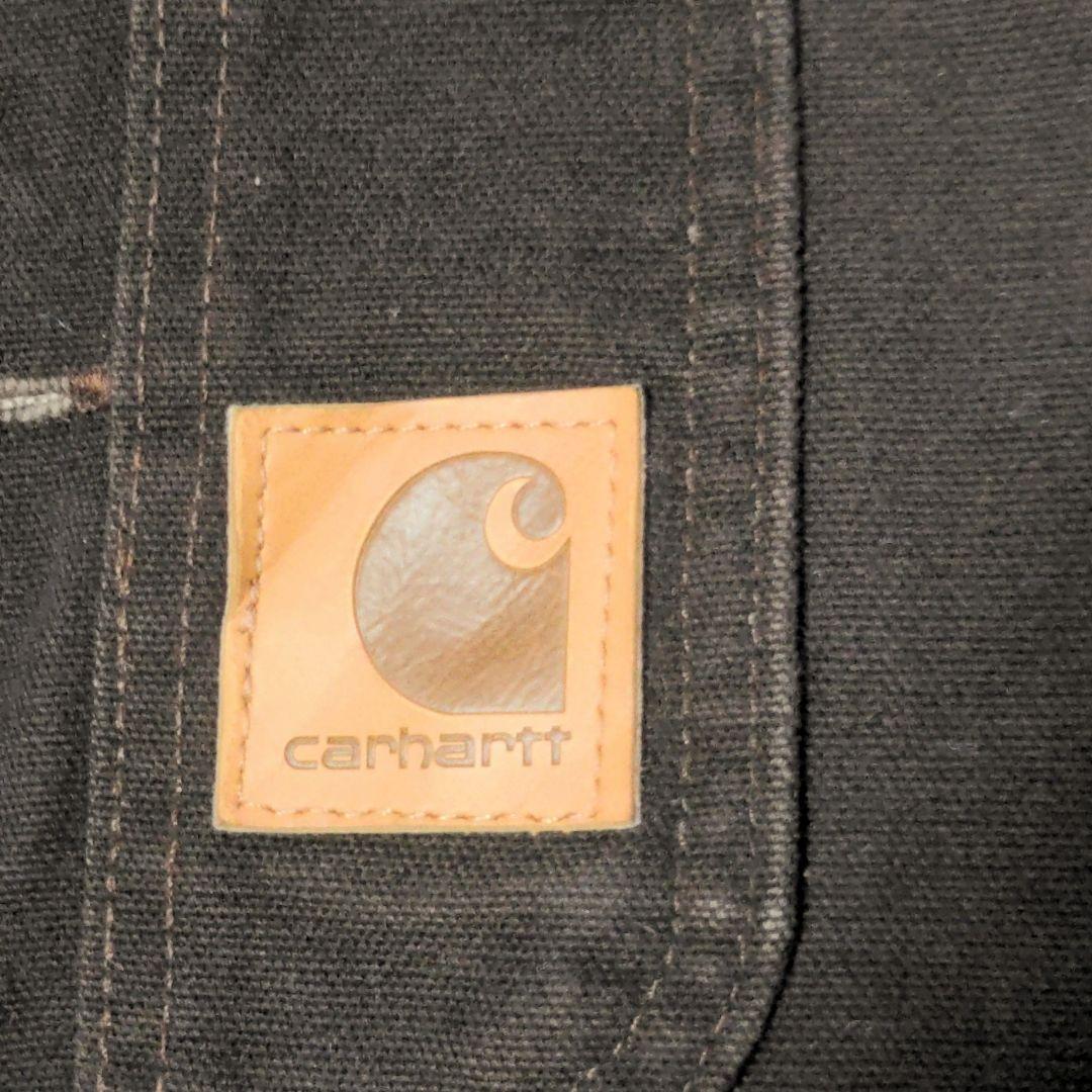 美品 カーハート オーバーオール ダック ダブルニー W36 ダークブラウン