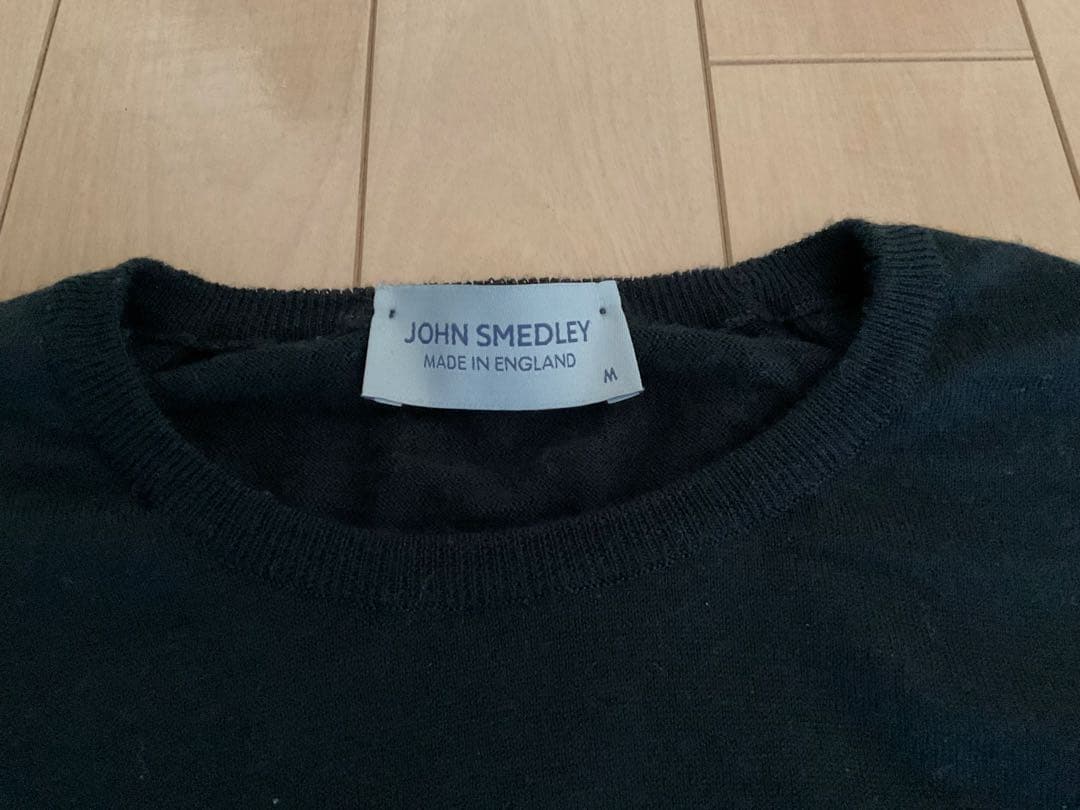【美品】JOHN SMEDLEY クルーネックセーター ブラック M