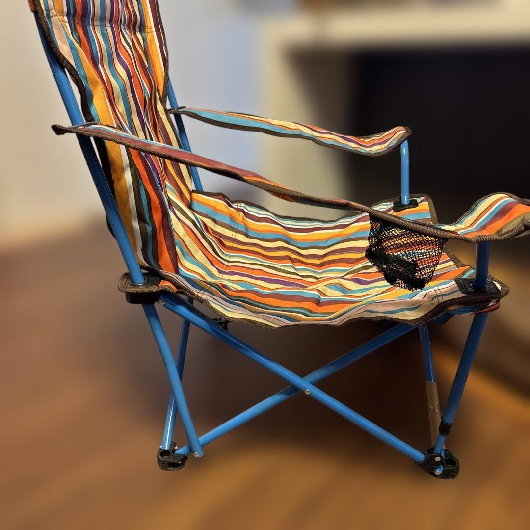 ロゴス、ストライプ アウトドアチェア