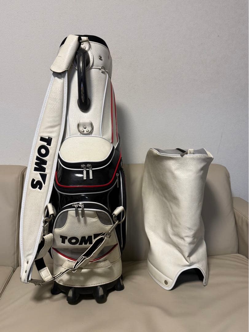 【送料込み】希少ゴルフバッグ　トムス　3点式ショルダー　高級キャディバッグ