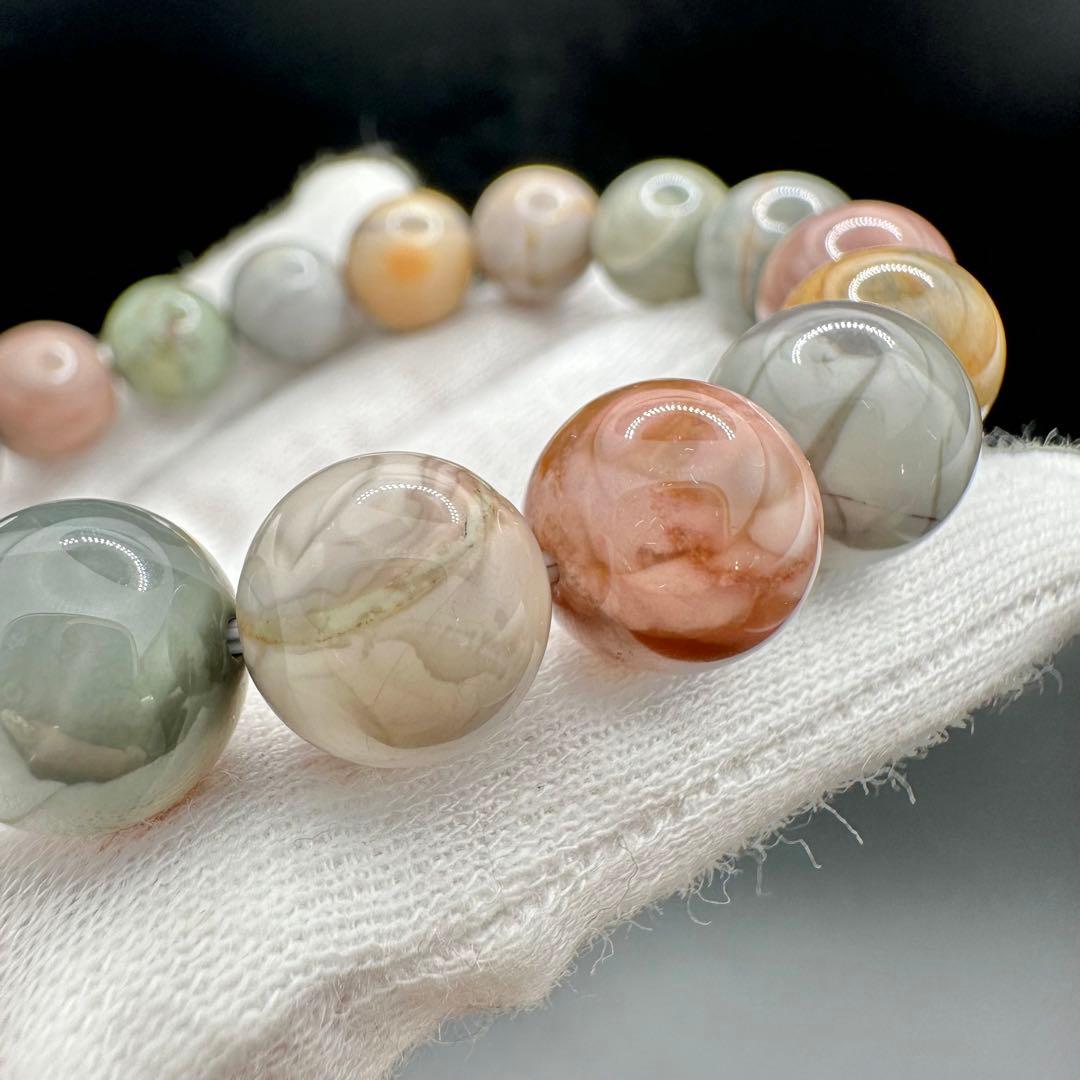 可愛いマカロンカラー！　パステルカラー　アラシャンメノウ　ブレスレット