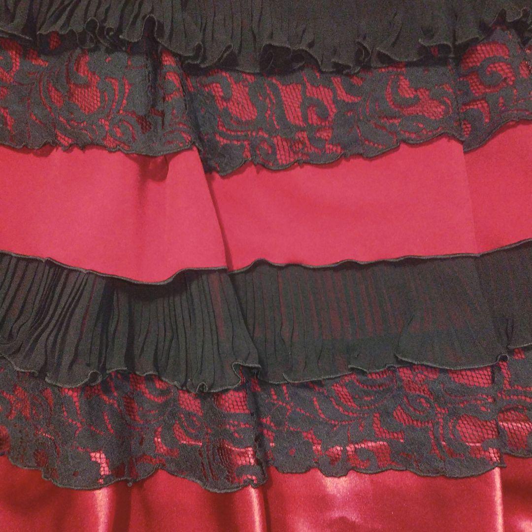 SONIA JOHNESフラメンコ衣装 赤黒ファルダ スカート