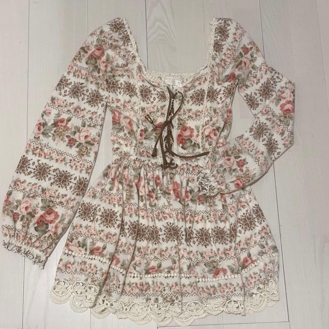 LIZ LISA ニット 花柄 トップス ワンピース