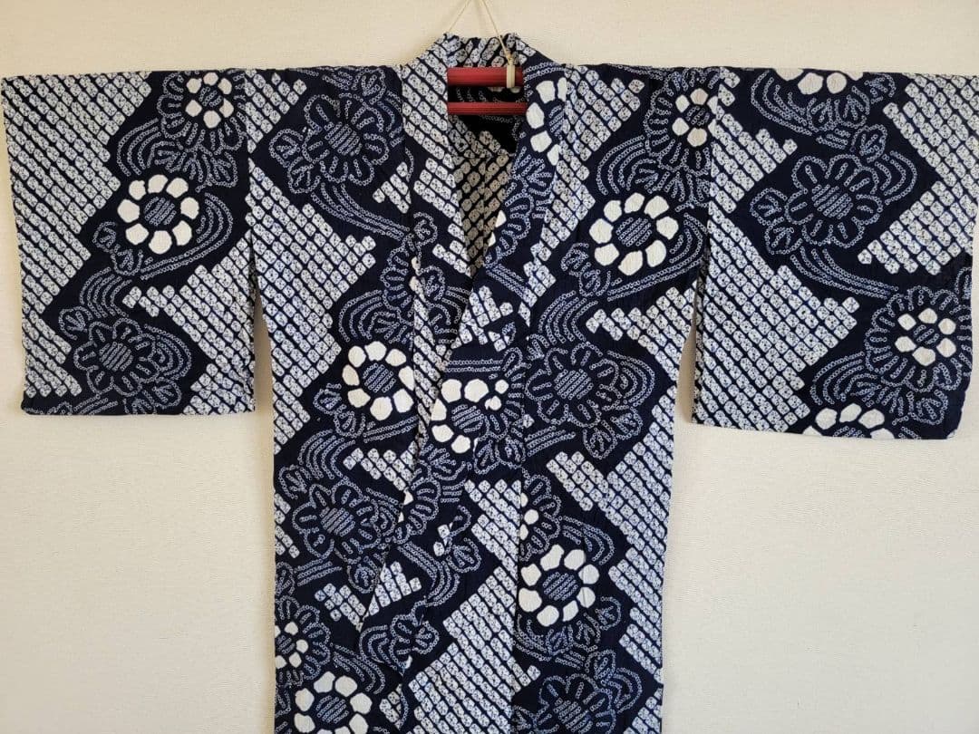 くるみ　浴衣　有松鳴海絞り　美品