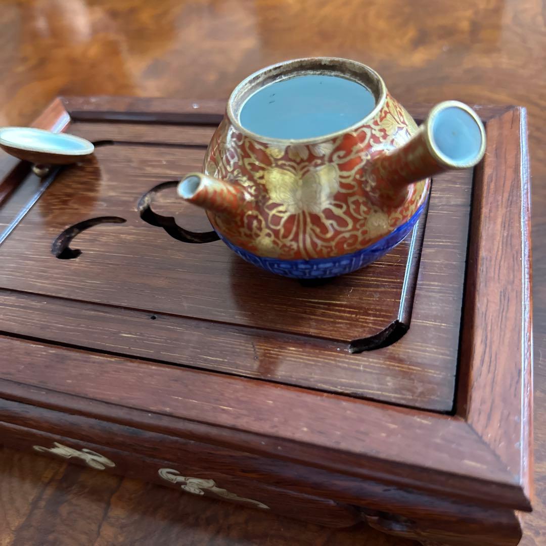 大日本永楽造　古美術　赤絵金襴手　染付急須　骨董品