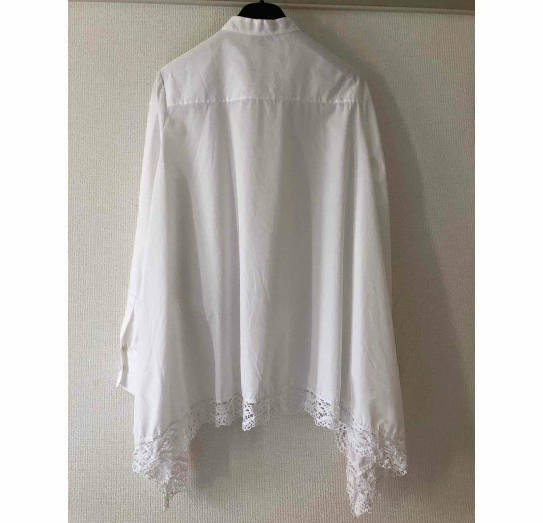 Alexander McQueen コットンポプリン 裾レースブラウス IT38
