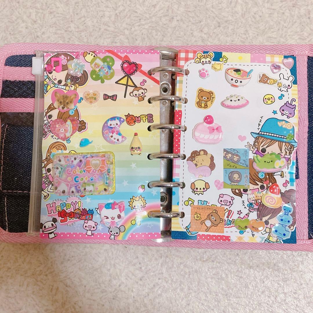 【平成レア】シール帳 シールつき 平成レトロ　平成女児　デニム チェーン　うさぎ