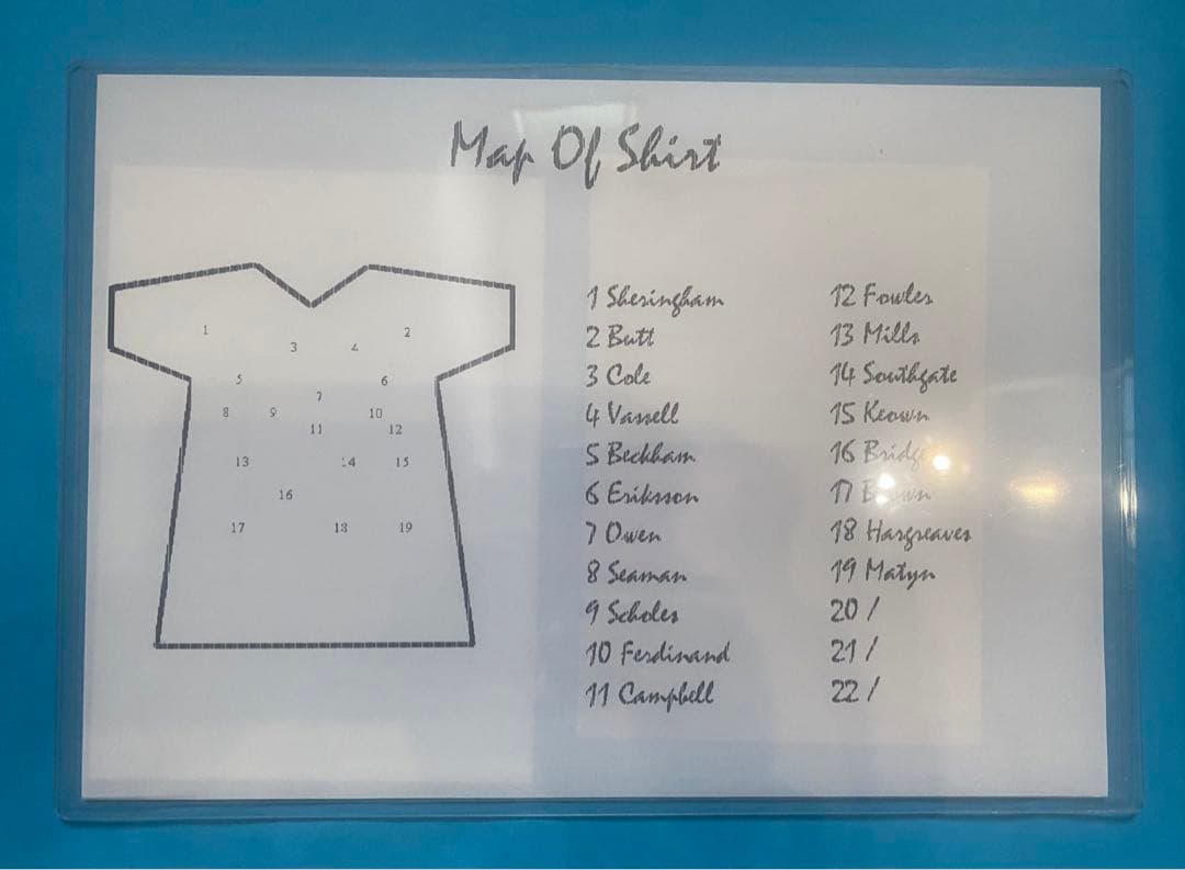 【最終価格】2002年日韓ワールドカップ　イングランド代表サイン