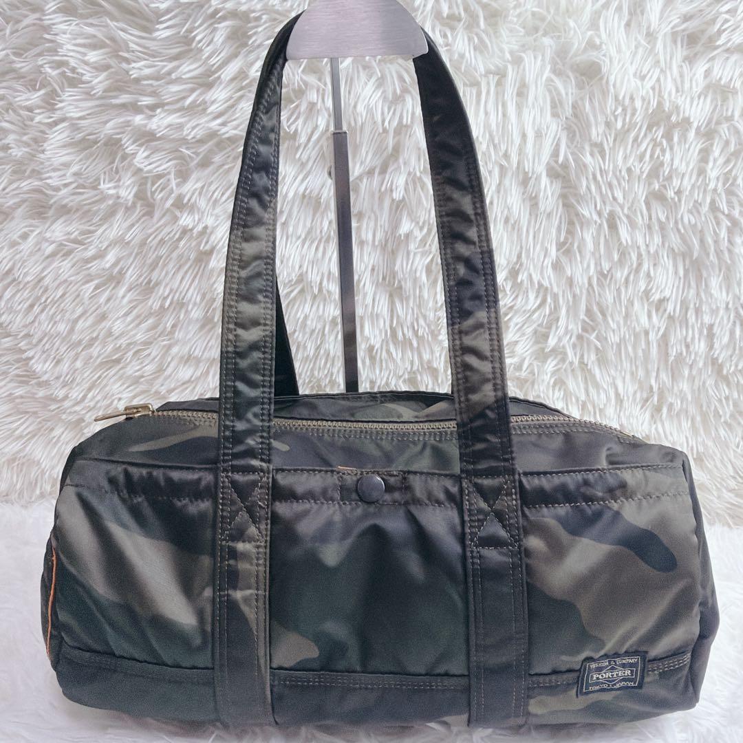極美品 PORTER タンカー 迷彩 カモフラ 30周年 記念 ドラム バッグ