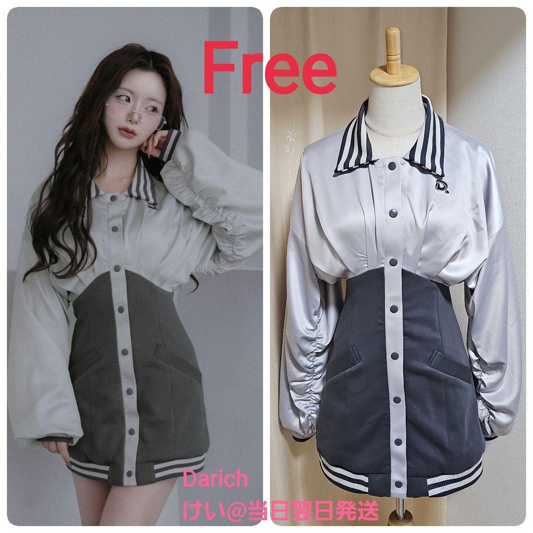 Darich ダーリッチ ドルマンスリムスカジャンミニワンピース C-GRY